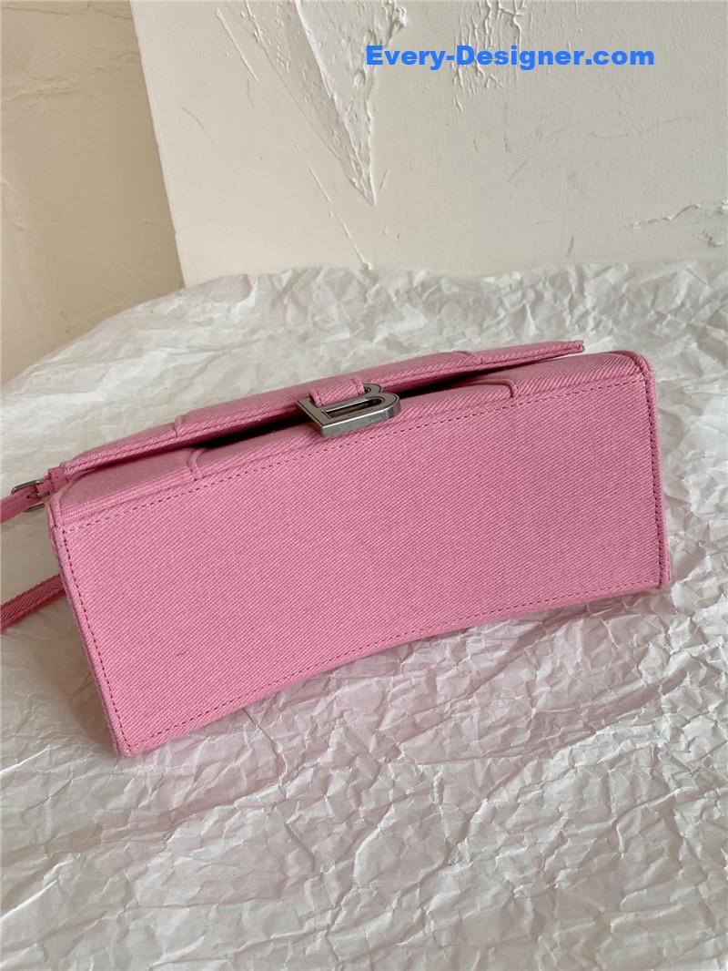 Ba1en*iaga denim hourglass bag pink