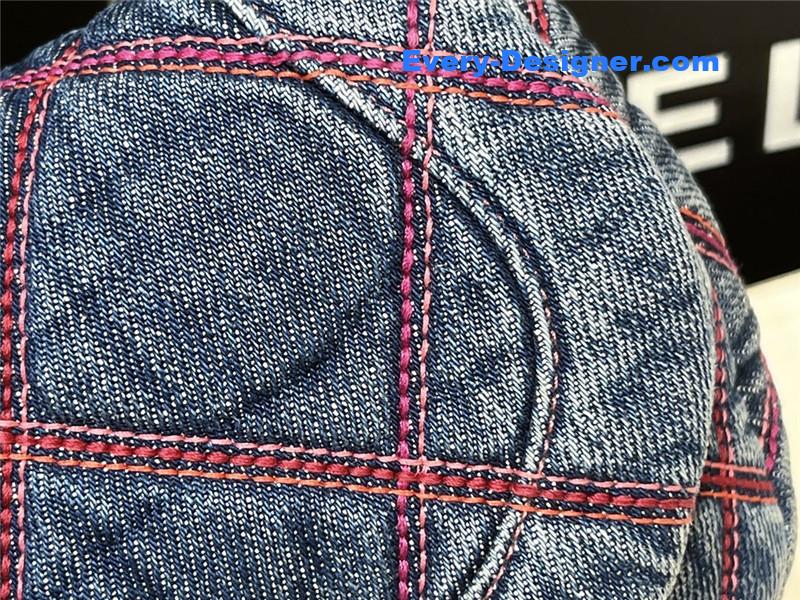 Ch**el coco beach denim mini saddle bag