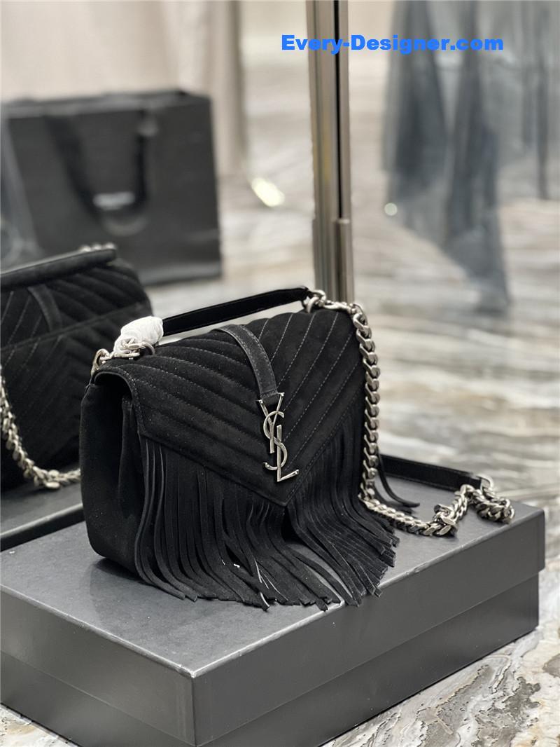 Y51 medium college fringed tote bag