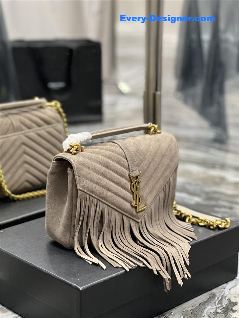 Y51 medium college fringed tote bag
