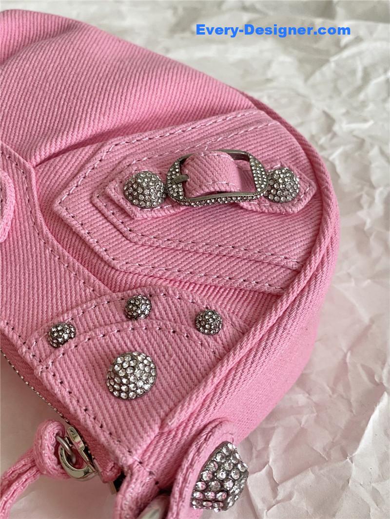 Ba1en*iaga le cagole denim motorcycle bag