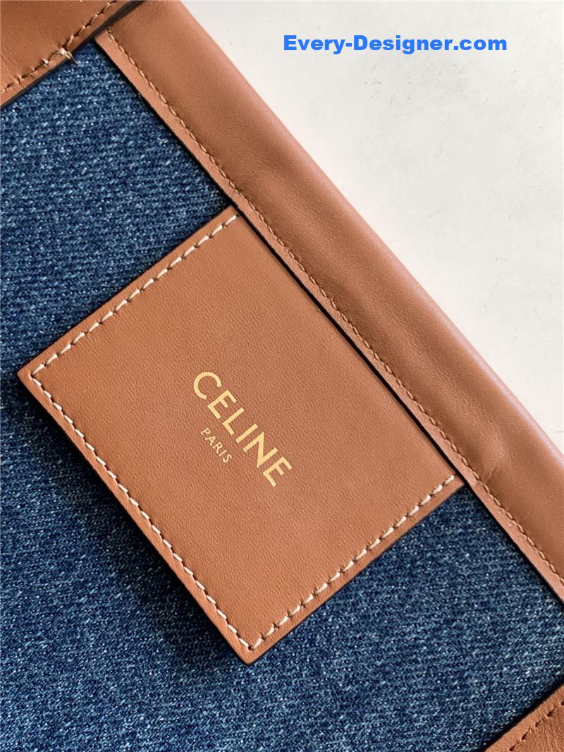 Ce1i*e blue denim canvas couffin bag