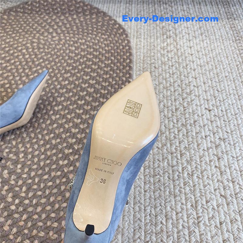 J1m*y Ch00 rhinestone slide sandals