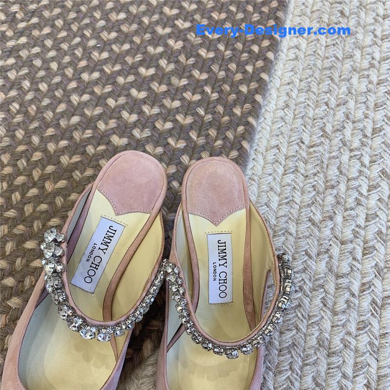 J1m*y Ch00 rhinestone slide sandals