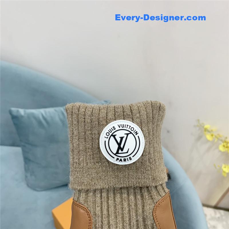 l0vis Vvtt0n lv woolen tube thick heel short boots