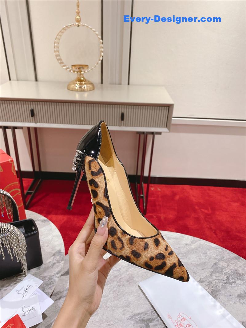 Chr1st1an louboutin leopard patent leather pumps