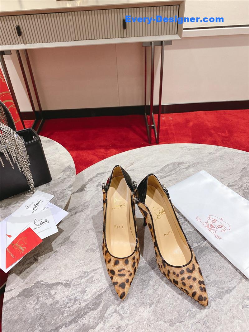 Chr1st1an louboutin leopard patent leather pumps