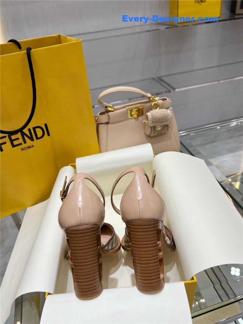 F**di square toe ff hollow heel court shoes
