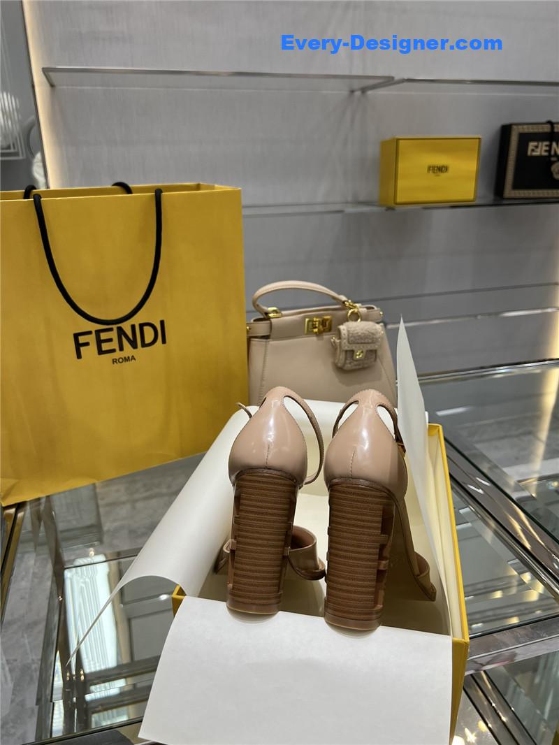 F**di square toe ff hollow heel court shoes