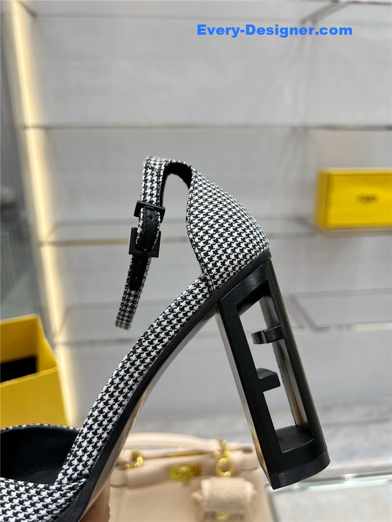 F**di square toe ff hollow heel court shoes