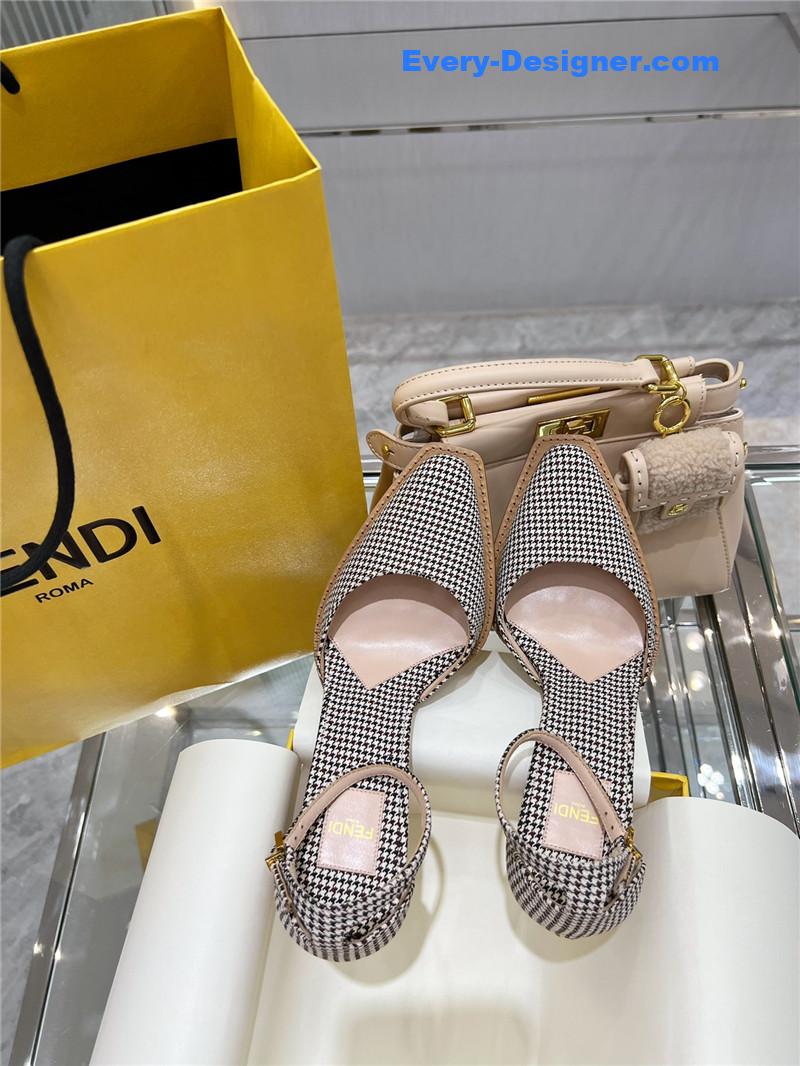 F**di square toe ff hollow heel court shoes