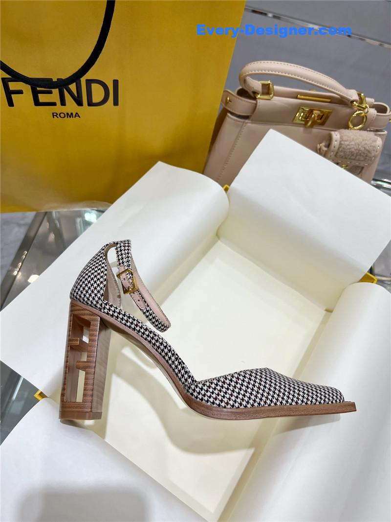 F**di square toe ff hollow heel court shoes