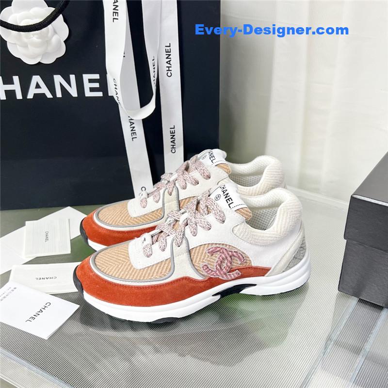 Ch**el new color wool stitching casual sneakers