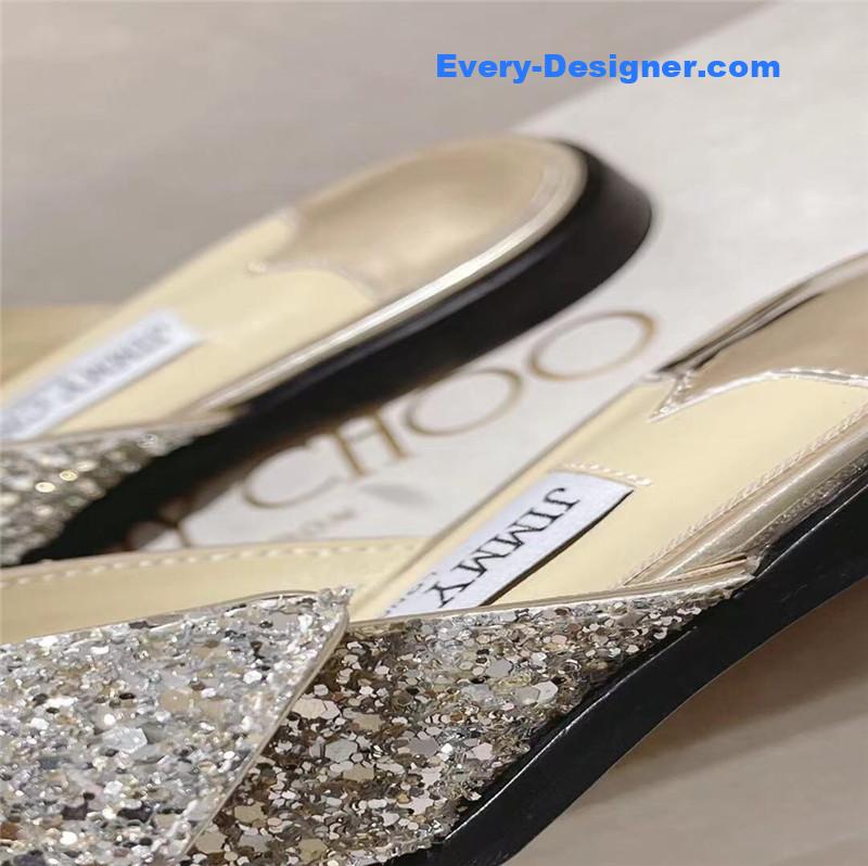 J1m*y Ch00 rhinestone c buckle slides