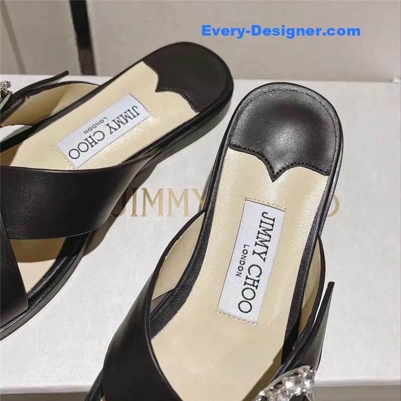 J1m*y Ch00 rhinestone c buckle slides