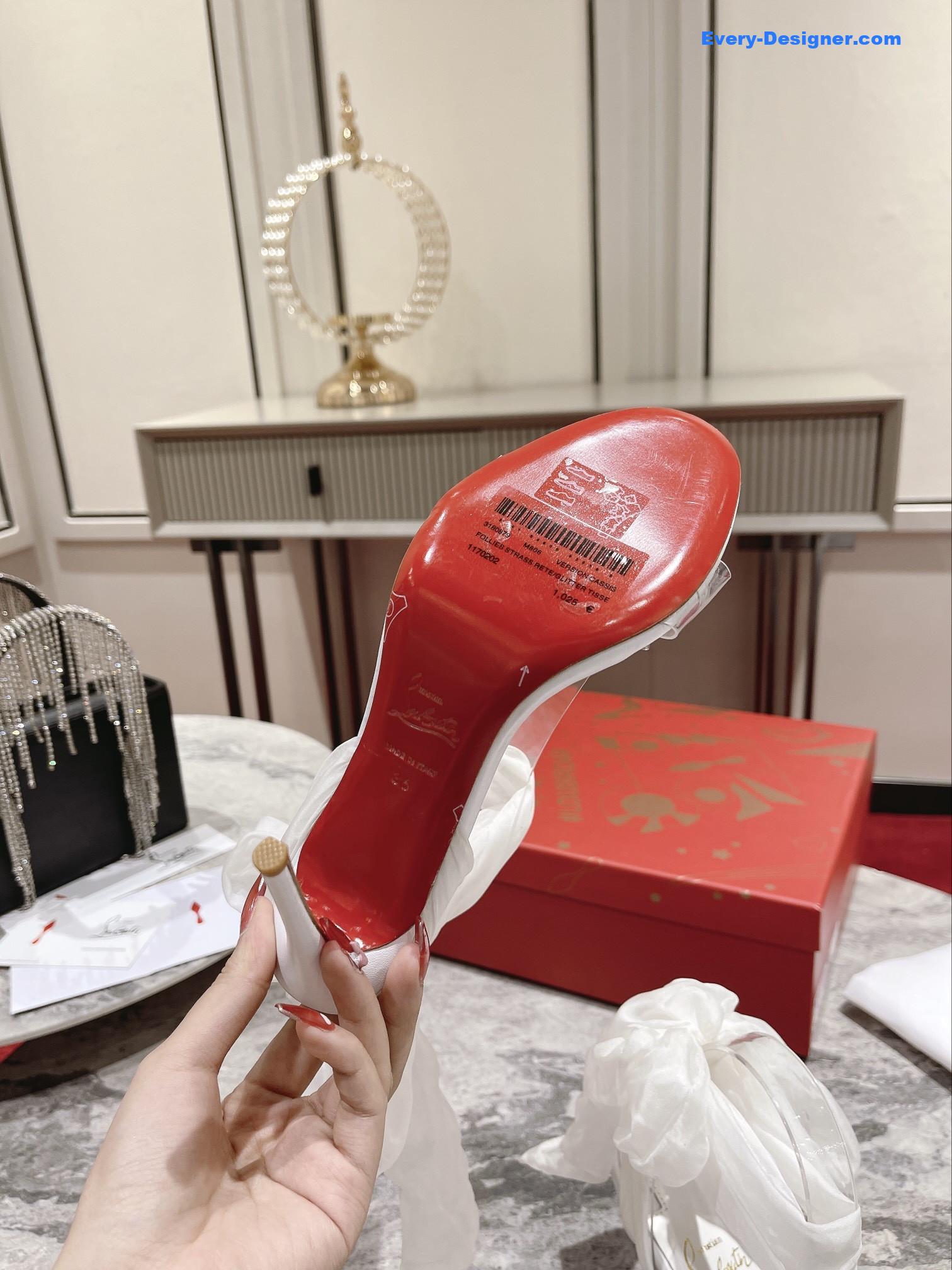 chr1st1an louboutin butterfly D1am0nd buckle sandals