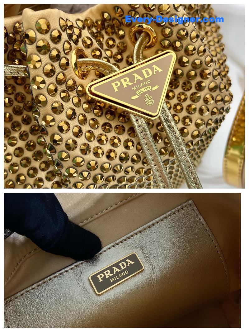 Pra*a crystal bucket bag