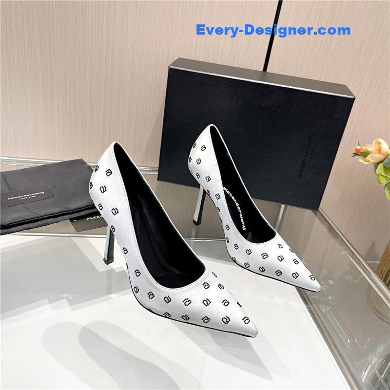 A1exa*der wang logo rhinestone pumps