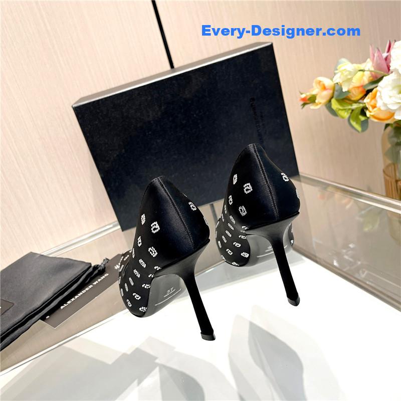 A1exa*der wang logo rhinestone pumps