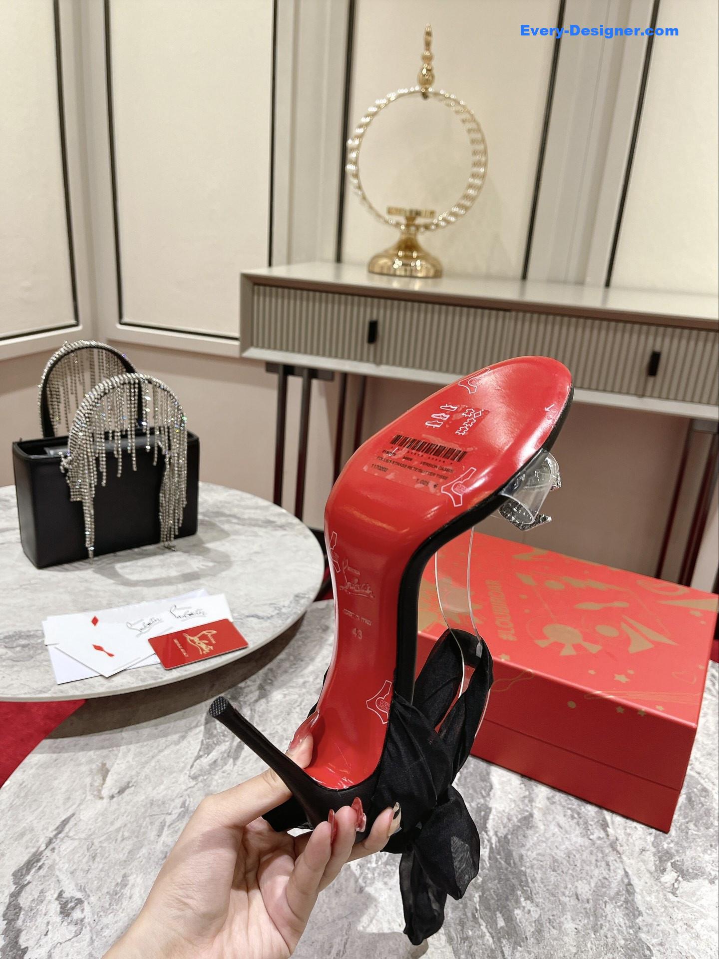 chr1st1an louboutin butterfly D1am0nd buckle sandals