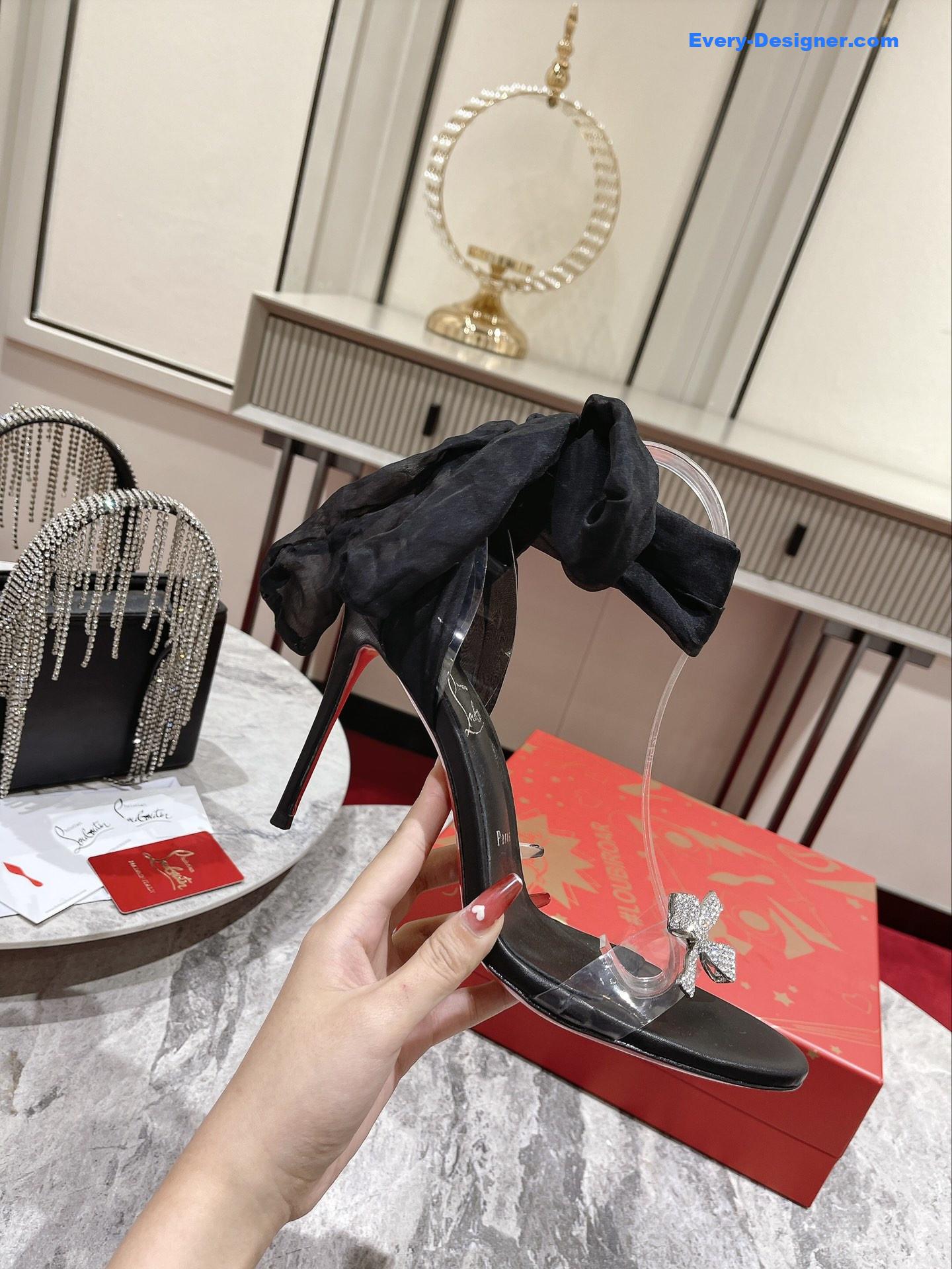 chr1st1an louboutin butterfly D1am0nd buckle sandals