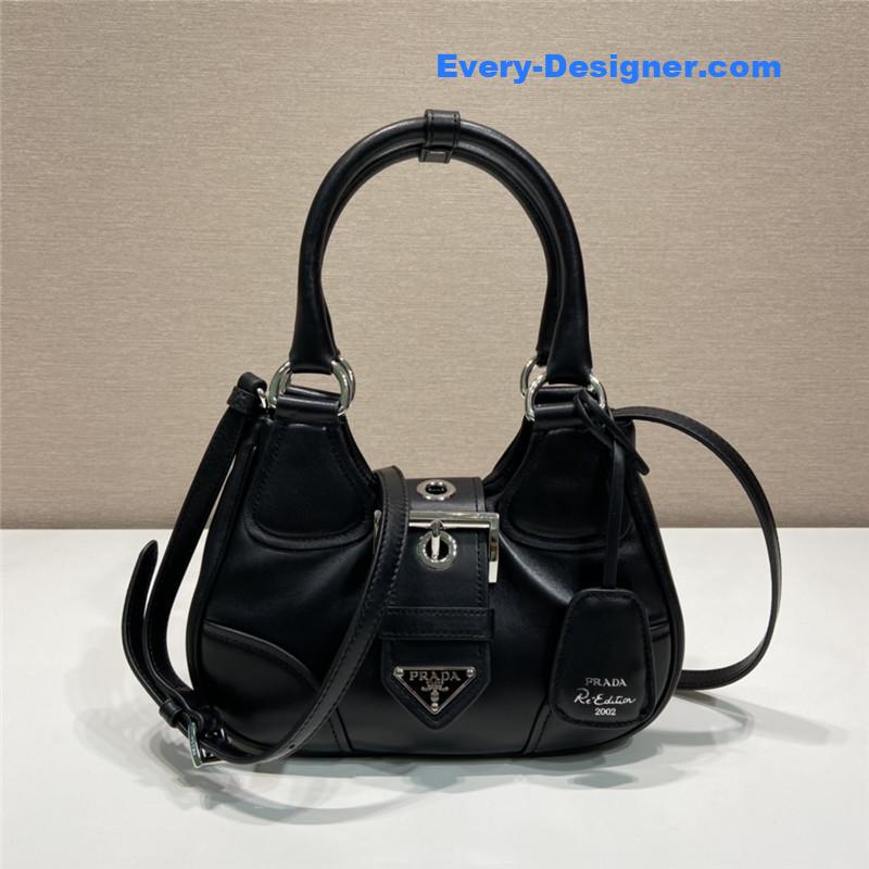 Pra*a moon re-nylon and leather bag