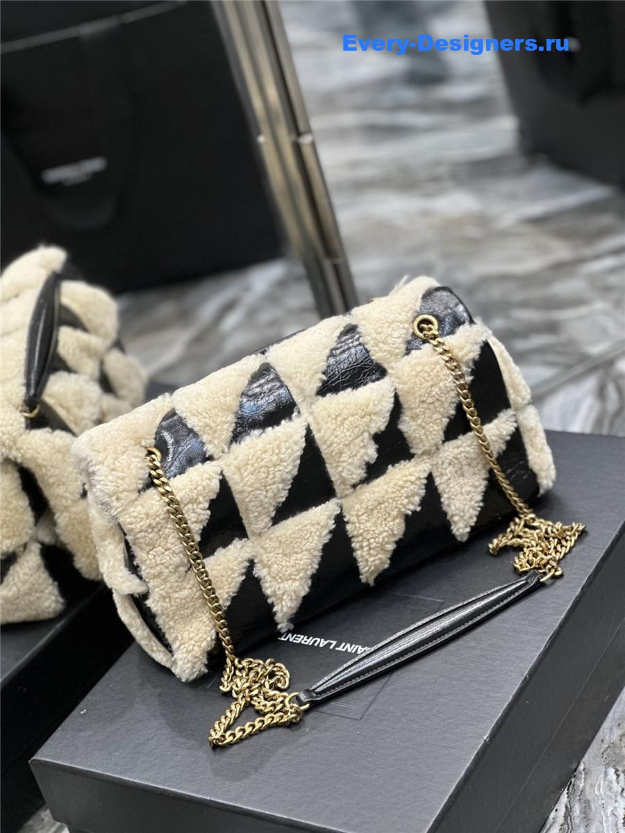 yves Sa1nt Lau*nt small jamie lambswool bag