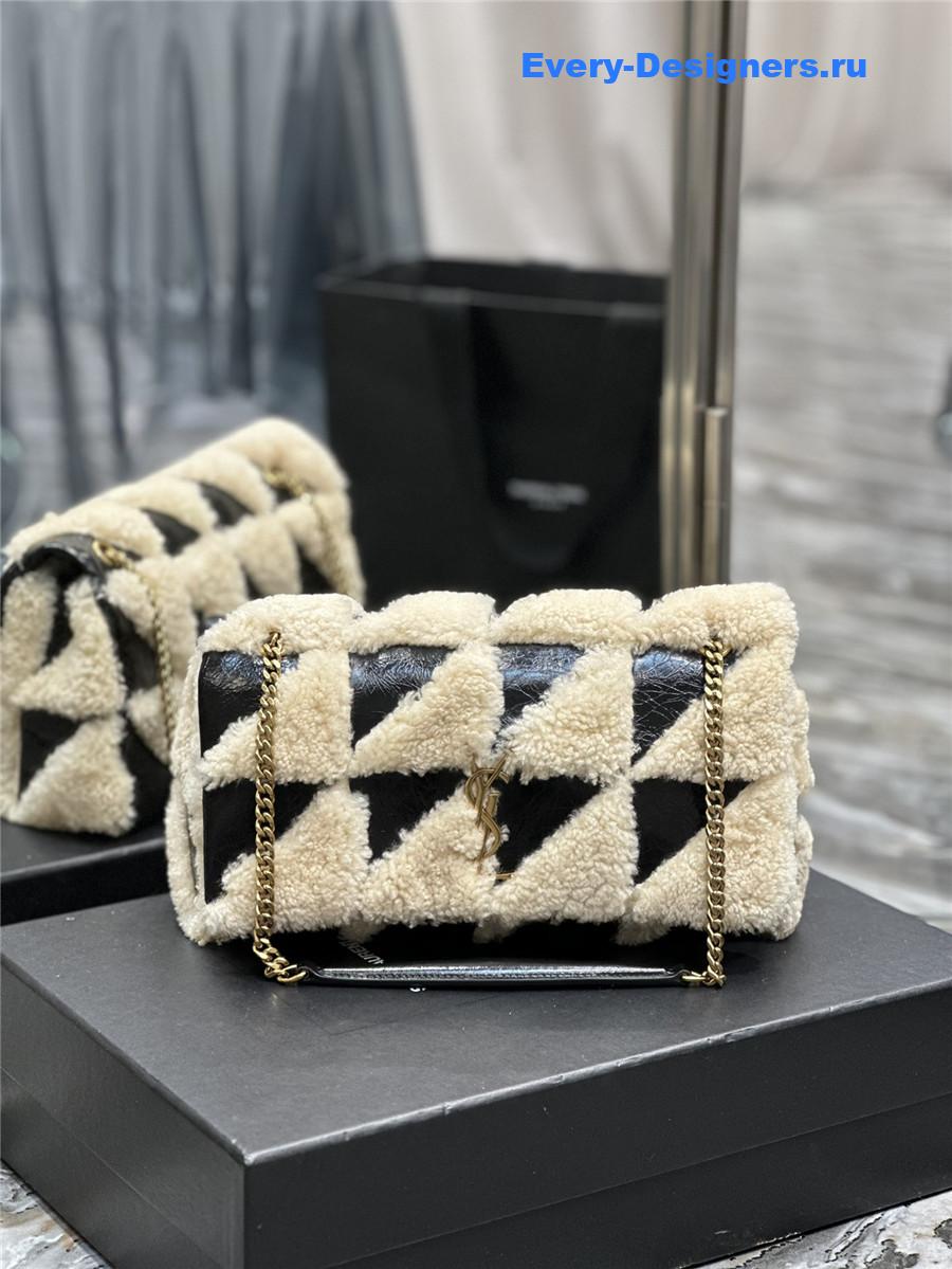 yves Sa1nt Lau*nt small jamie lambswool bag