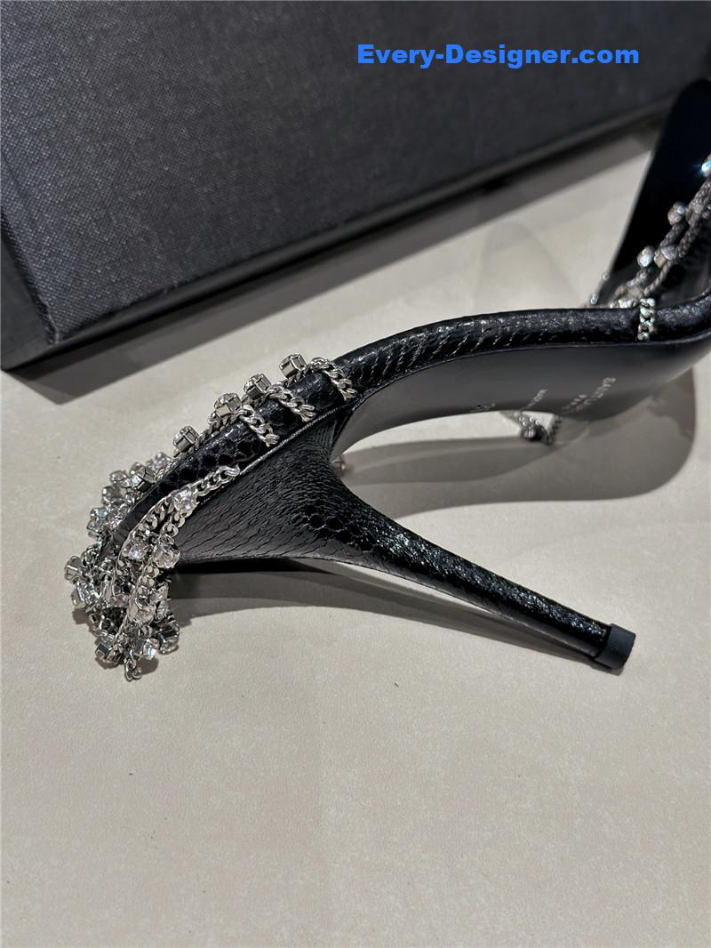 y51 metal D1am0nd chain high heels