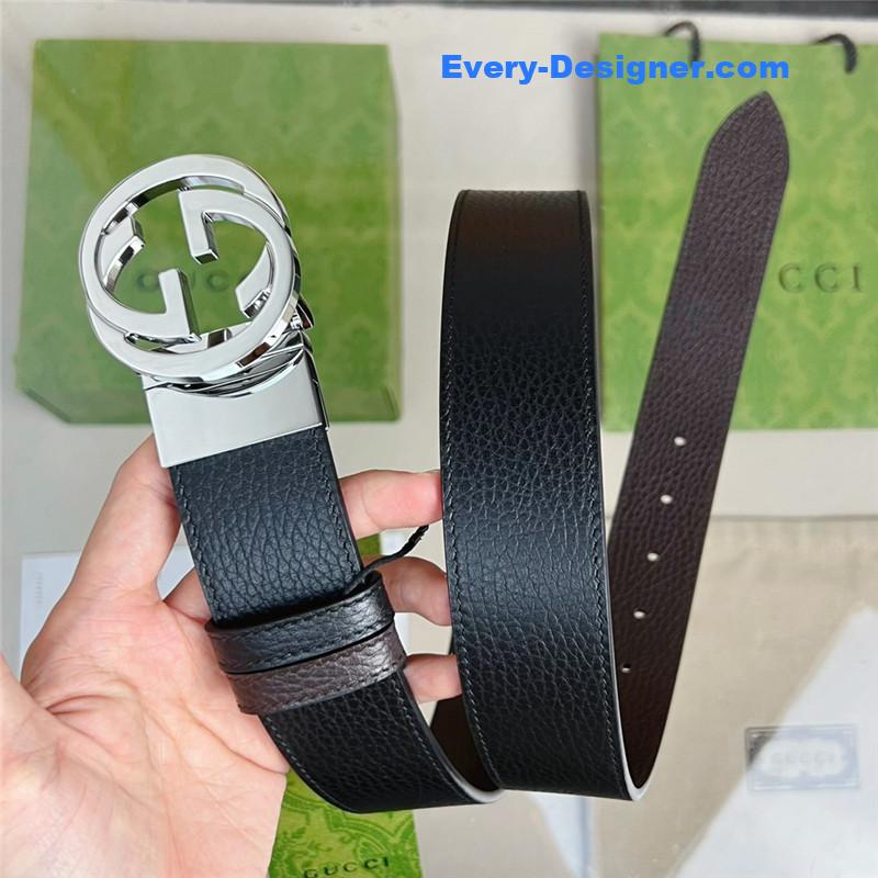 Gvc*1 reversible belt in textured leather