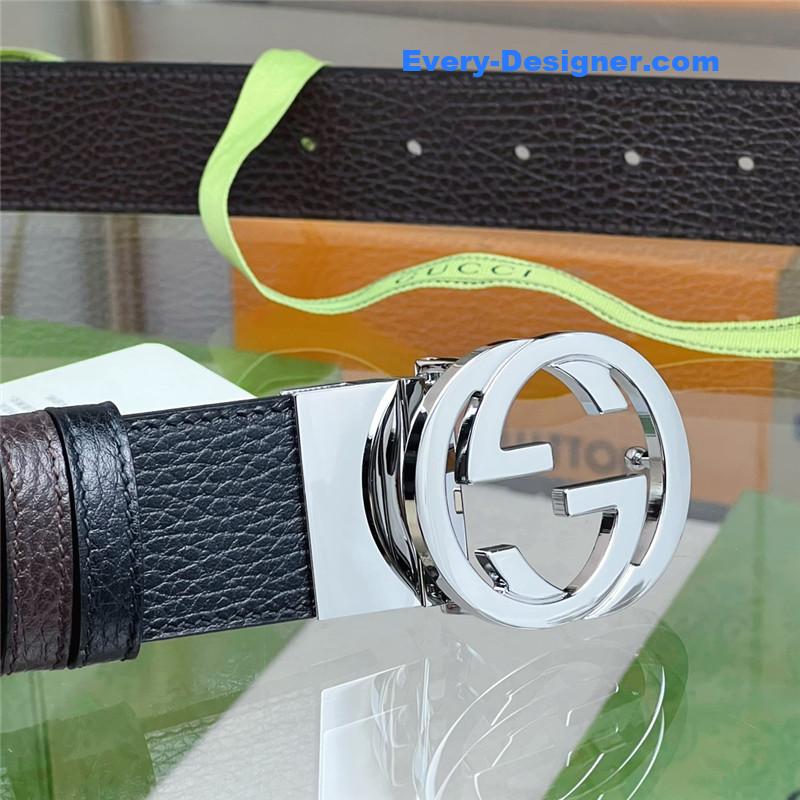 Gvc*1 reversible belt in textured leather