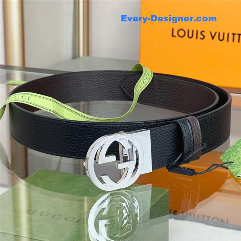 Gvc*1 reversible belt in textured leather