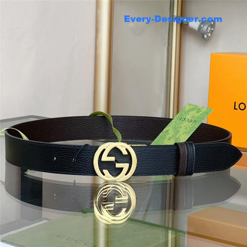 Gvc*1 reversible belt in textured leather
