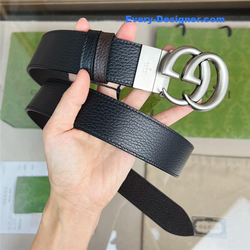 Gvc*1 reversible belt in textured leather