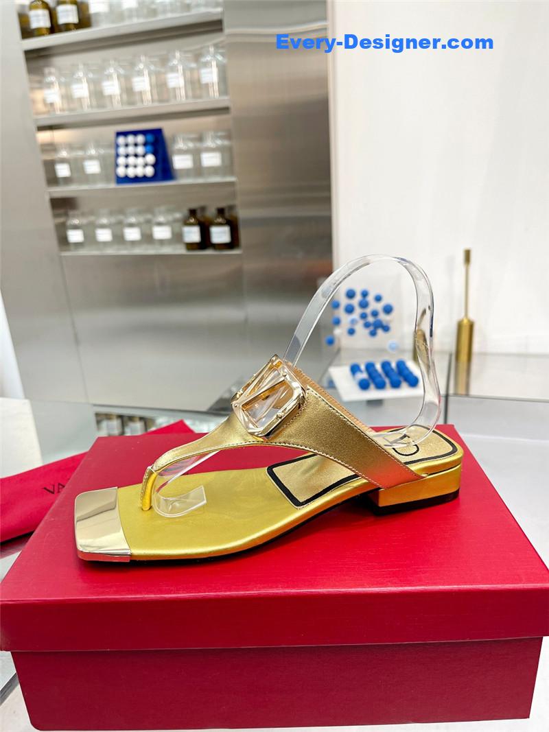 Va1e*ntin0 early spring new leather fabric slippers