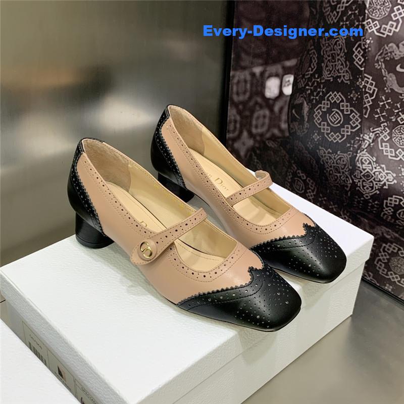 D10r cd letter logo chunky heel shoes