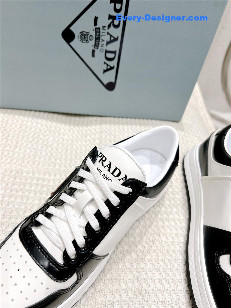 Pra*a white/black downtown leather sneakers