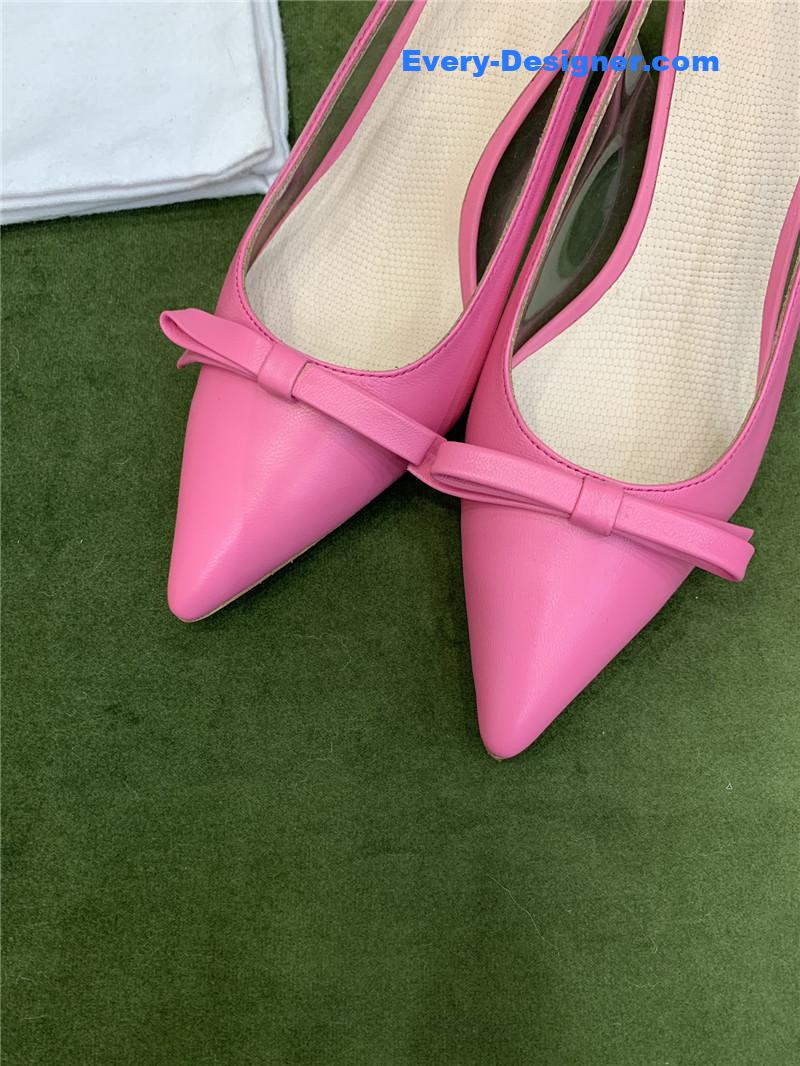 Va1e*ntin0 new lace pointed toe back empty shoes