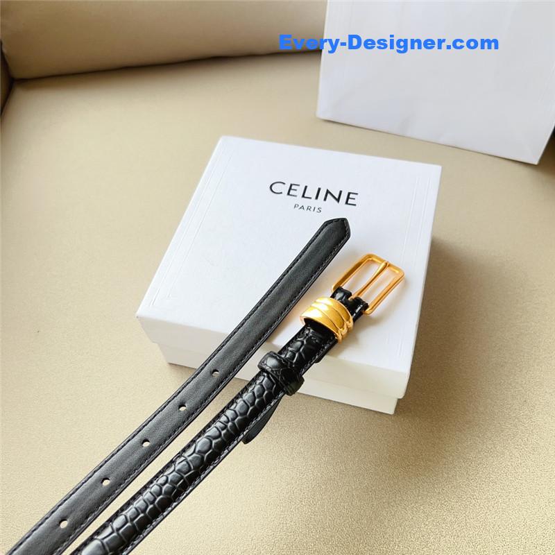 Ce1i*e triomphe medium logo print belt in calfskin