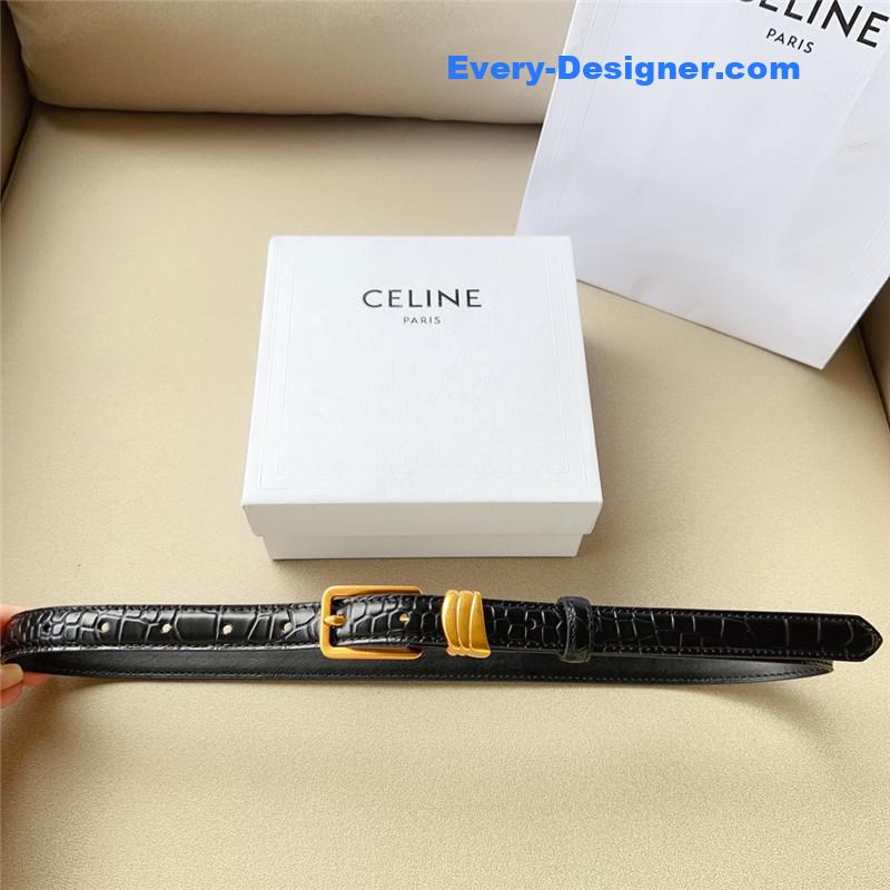 Ce1i*e triomphe medium logo print belt in calfskin