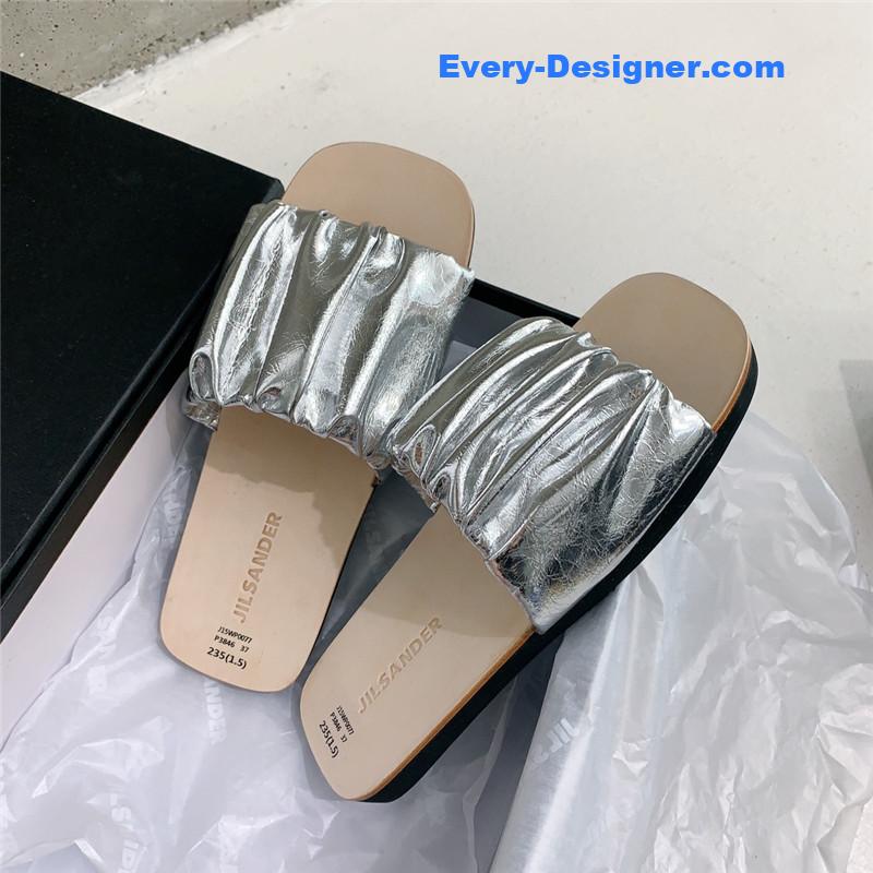 jil sander new pleated petal slippers