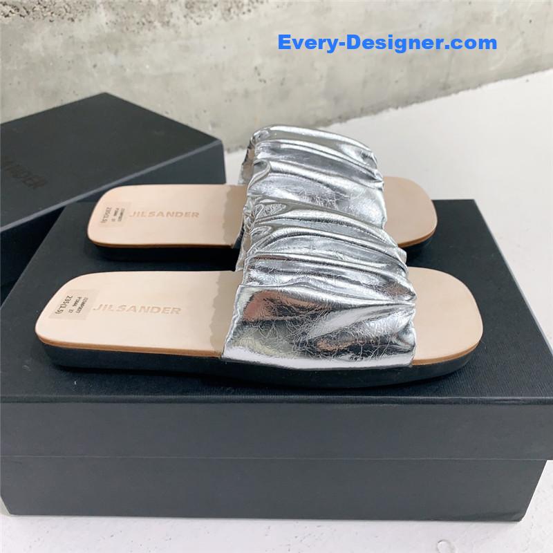 jil sander new pleated petal slippers