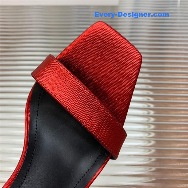 Balmain Metal Buckle Strap Heeled Sandals
