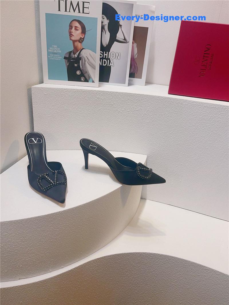 Va1e*ntin0 spring summer all-match high-heeled slippers