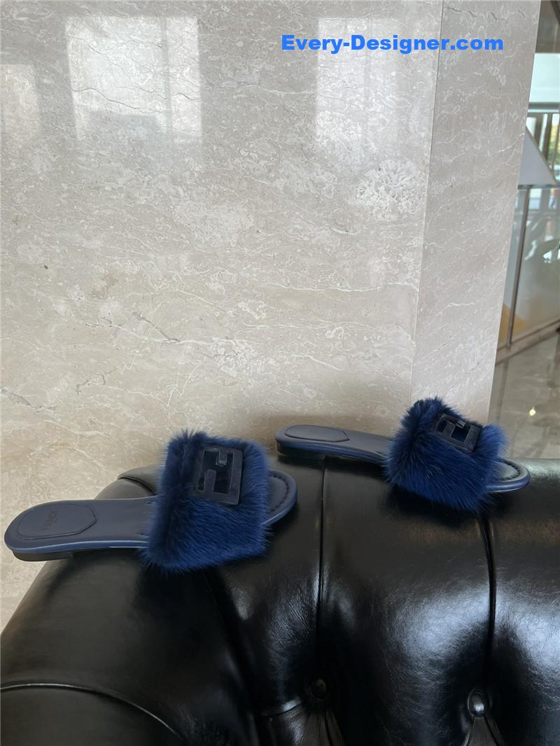 F**di new mink fur slippers