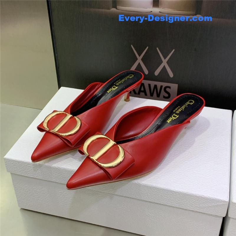 D10r spring and summer new jelly-colored pointed mules