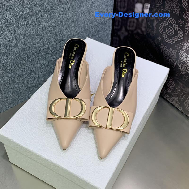 D10r spring and summer new jelly-colored pointed mules