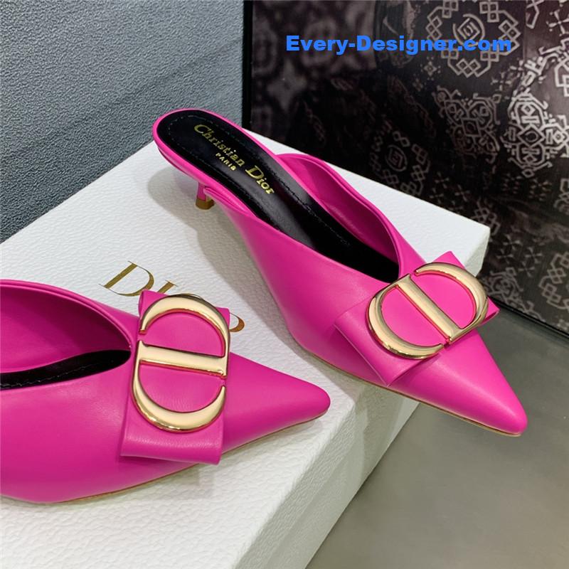 D10r spring and summer new jelly-colored pointed mules