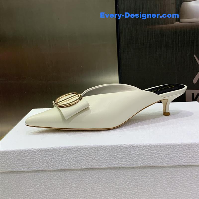 D10r spring and summer new jelly-colored pointed mules