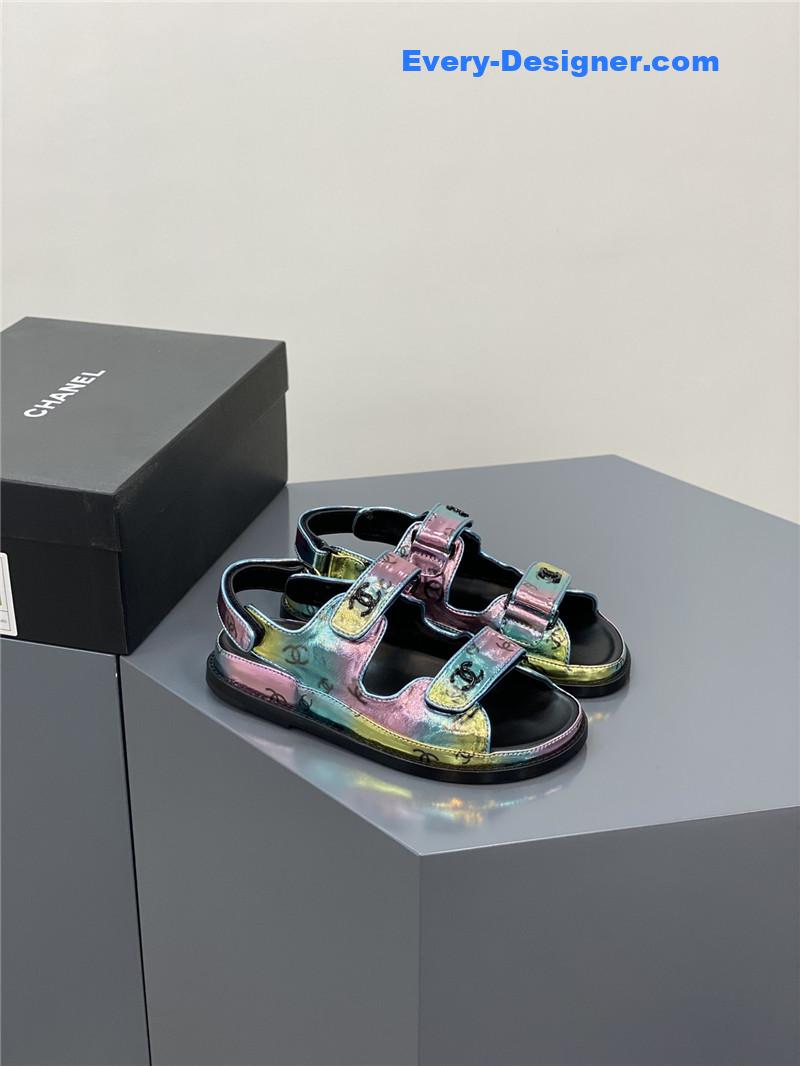 CC classic pearl buckle Velcro sandals